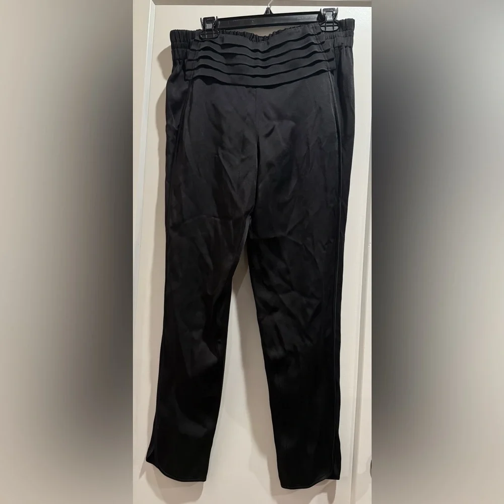 Alexander Wang Black Pleated High-Waist Trousers Pants Size‎ 8